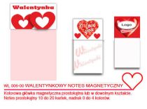 Walentynkowy notes magnetyczny