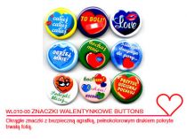 Znaczki walentynkowe buttons