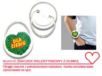 Znaczek walentynkowy z gumk